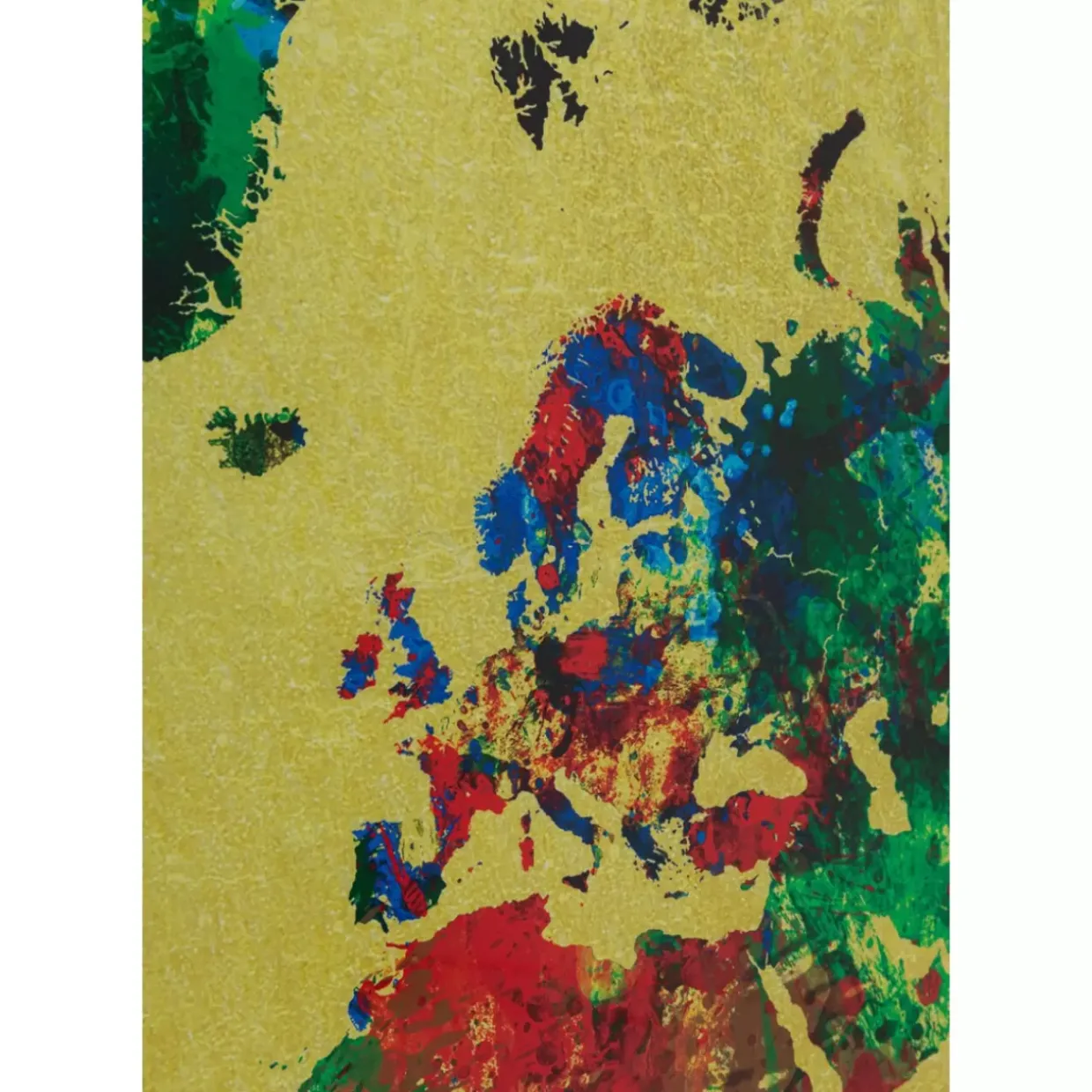 Glasbild Metallic Colourful Map 150X100Cm