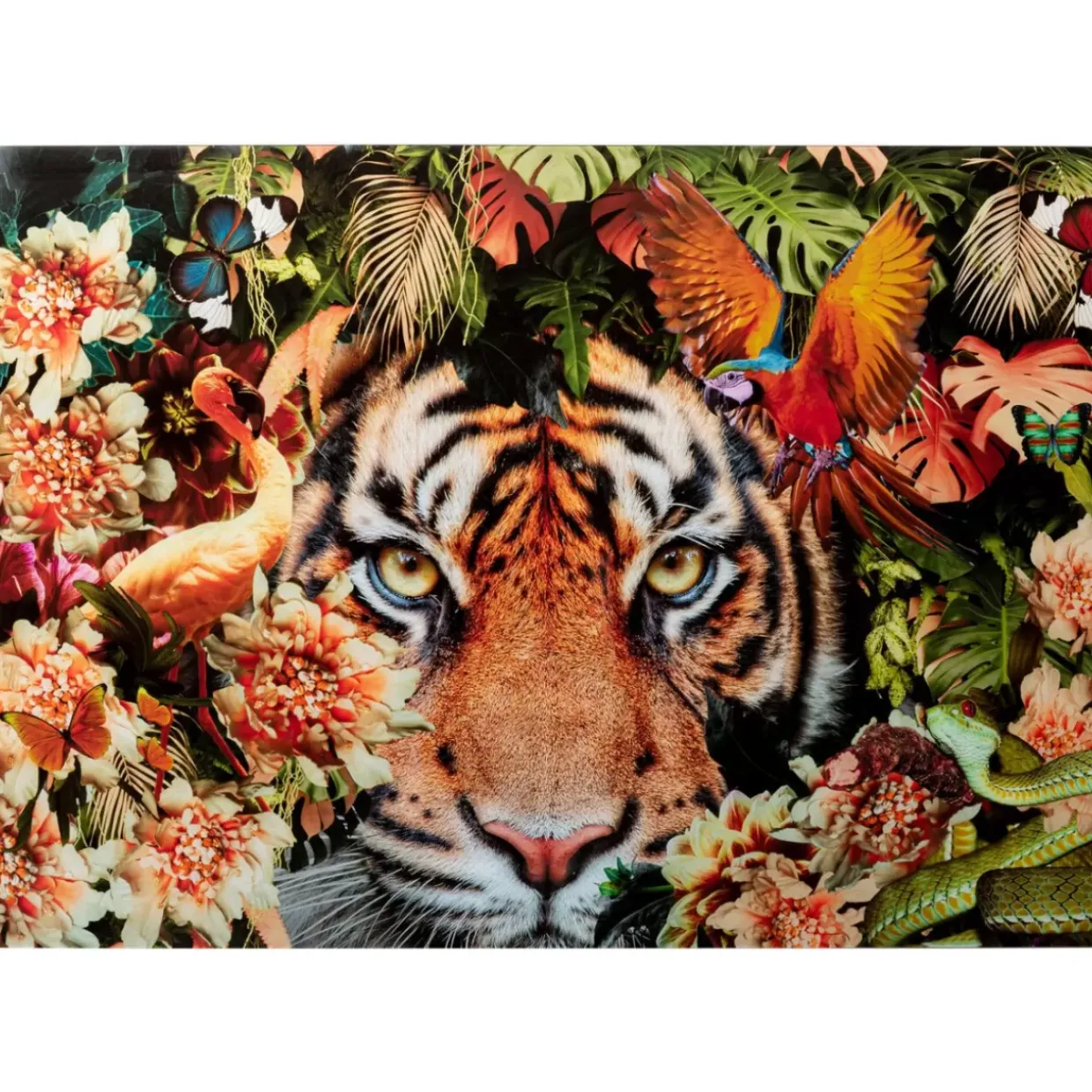 Glasbild Tiger On Hunt 150X100Cm