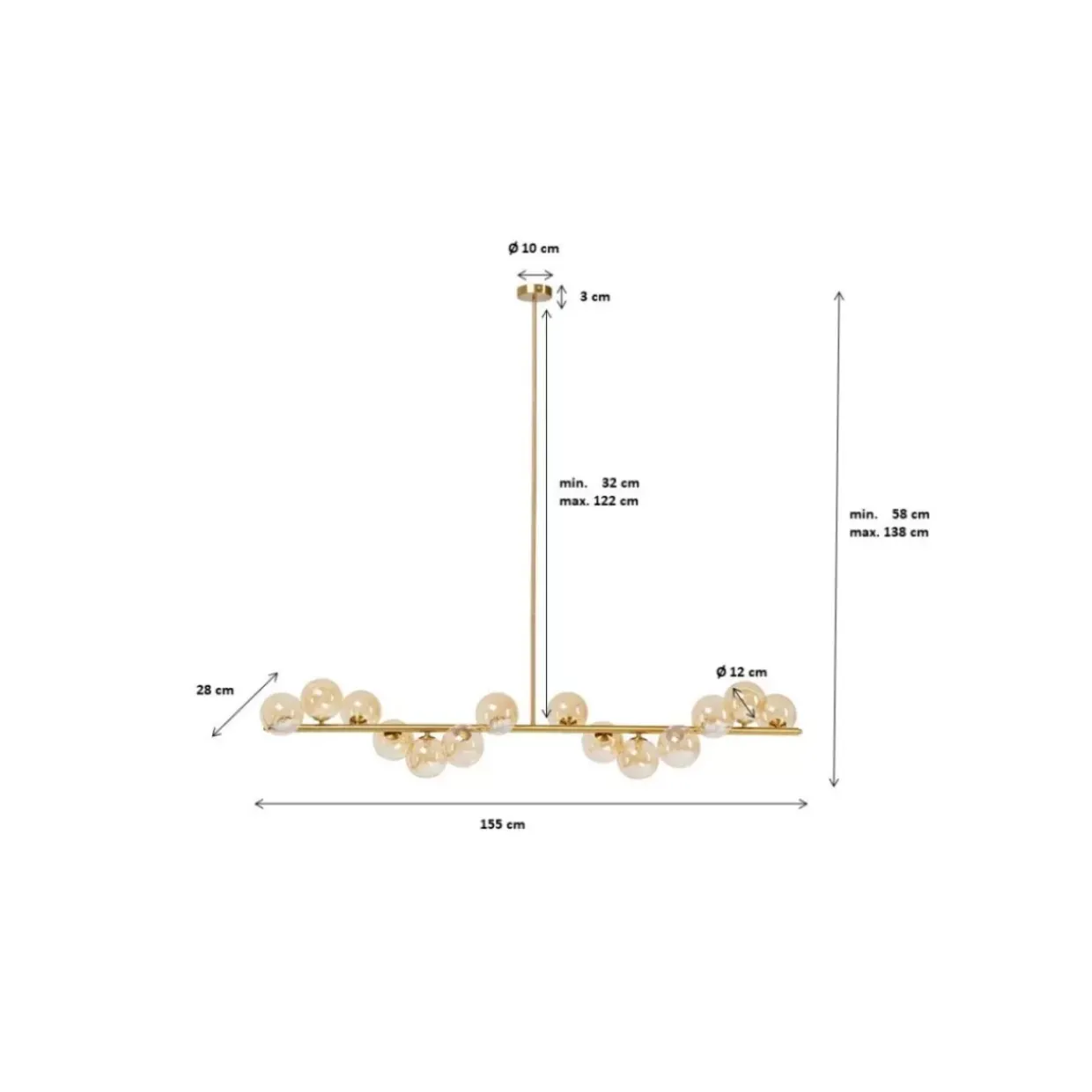 Hangeleuchte Scala Balls Brass 150Cm