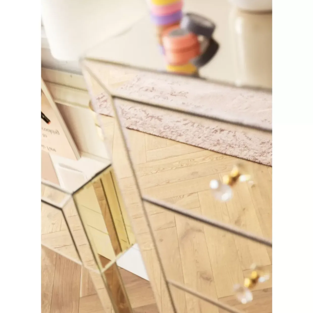 Hochkommode Luxury Champagne 5 Schube