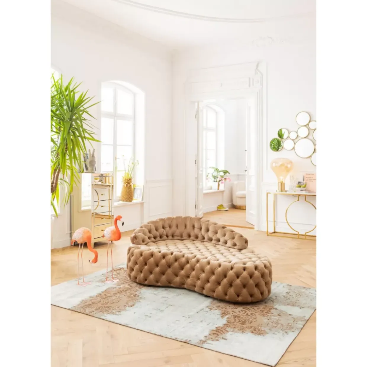 Hochkommode Luxury Champagne 5 Schube