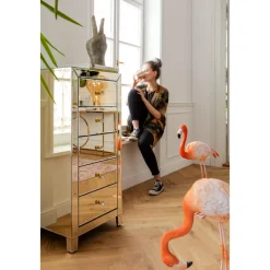 Hochkommode Luxury Champagne 5 Schube