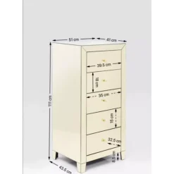 Hochkommode Luxury Champagne 5 Schube