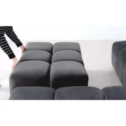 Hocker Belami Velvet Grau 105X70Cm