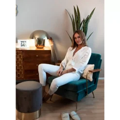 Hocker Cherry Braun Brass O35Cm