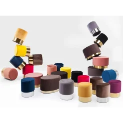 Hocker Cherry Dunkelgrau Silver O55Cm