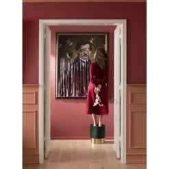 Hocker Cherry Dunkelgrun Brass O35Cm