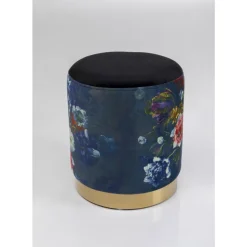 Hocker Cherry Flower Schwarz Brass O32Cm