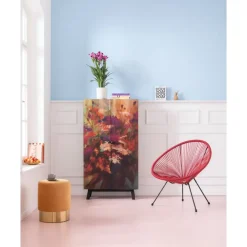 Hocker Cherry Orange Brass O35Cm