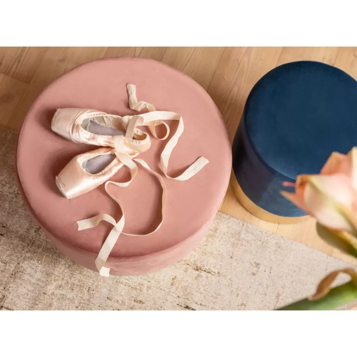 Hocker Cherry Rose Brass O55Cm