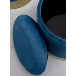 Hocker Cherry Storage Blau Brass (2/Set)