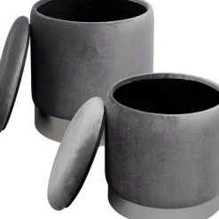 Hocker Cherry Storage Grau Silber (2/Set)