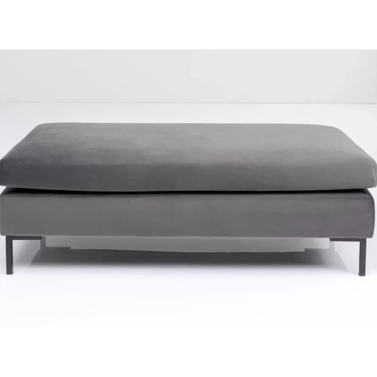 Hocker Gianni Velvet Grau Schwarz