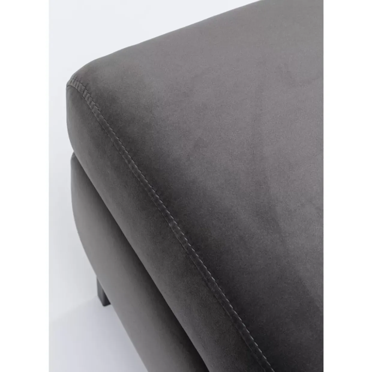 Hocker Gianni Velvet Grau Schwarz