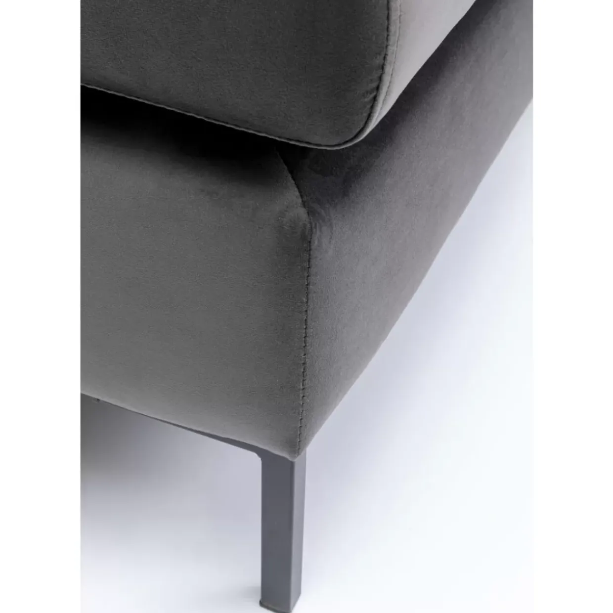Hocker Gianni Velvet Grau Schwarz