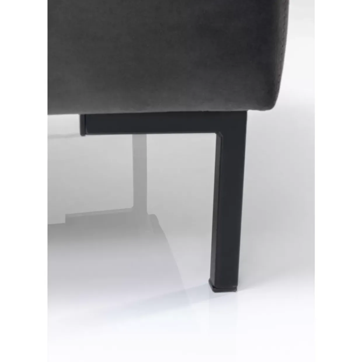 Hocker Gianni Velvet Grau Schwarz