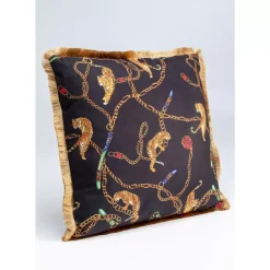Kissen Tiger Chain Schwarz 45X45Cm