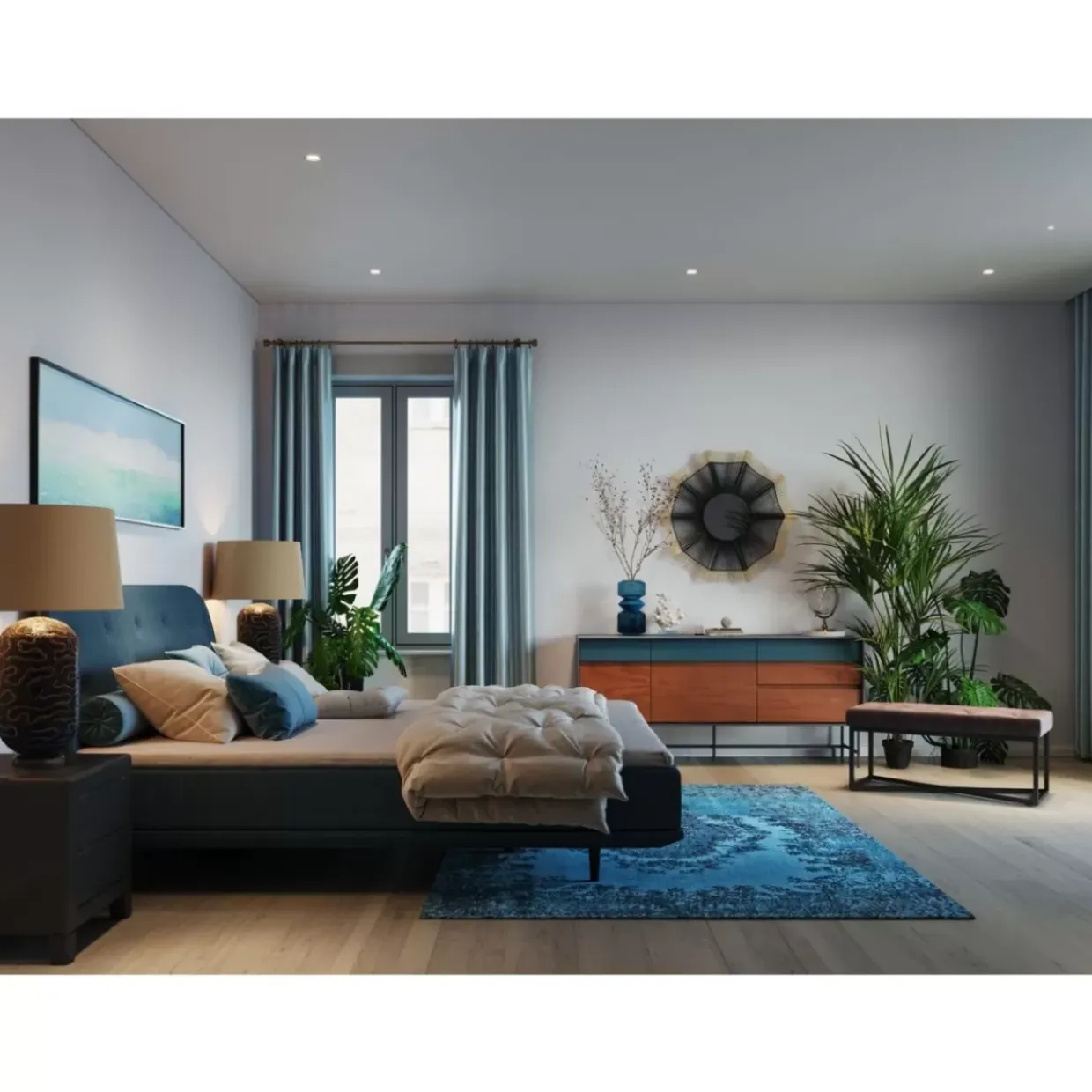 Kommode Klein Luxury Push 2 Schube Grau