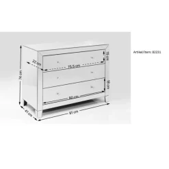 Kommode Luxury Push 3 Schube Weiss