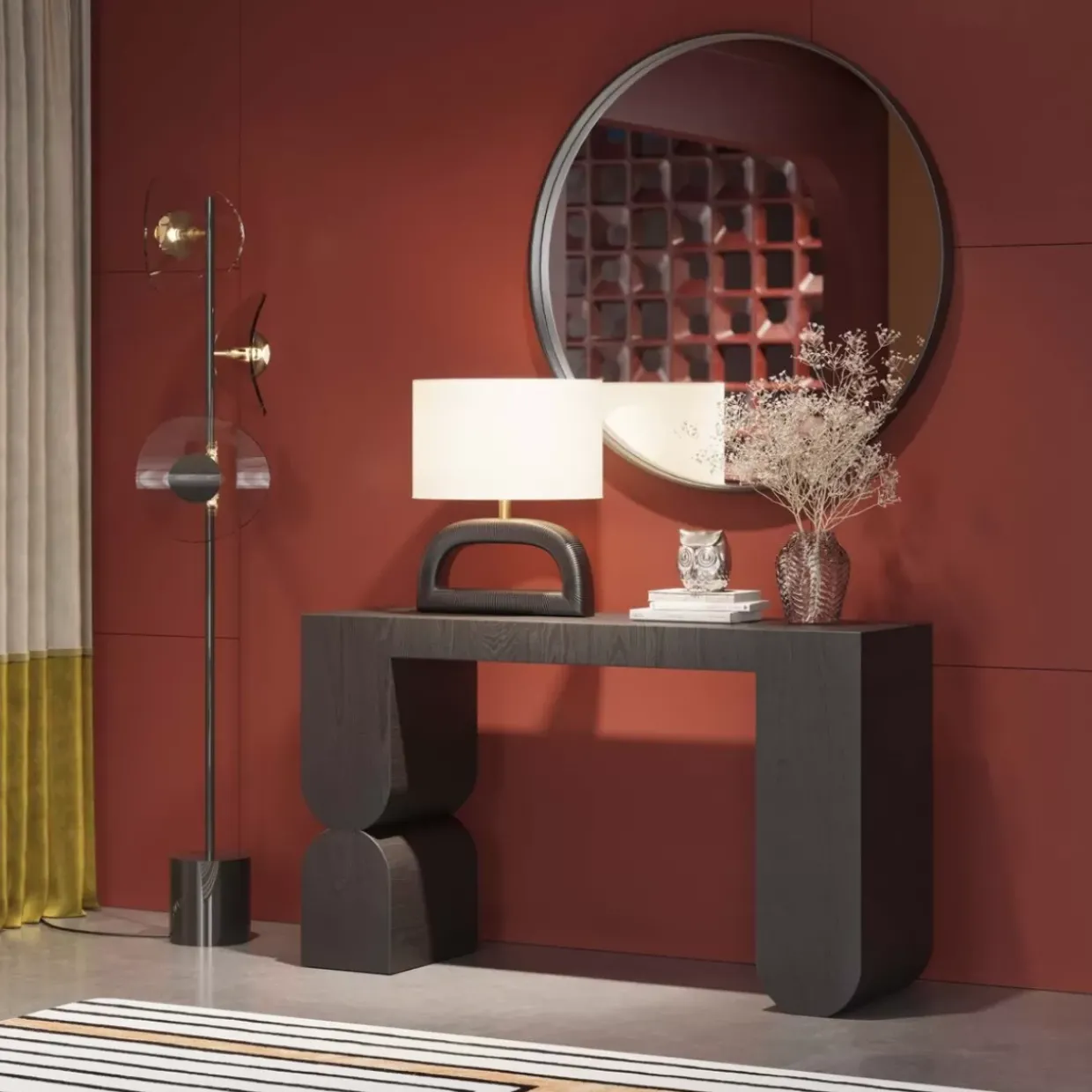 Konsole Curve Schwarz 120X76Cm