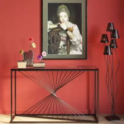 Konsole Laser Schwarz Klarglas 120X40Cm