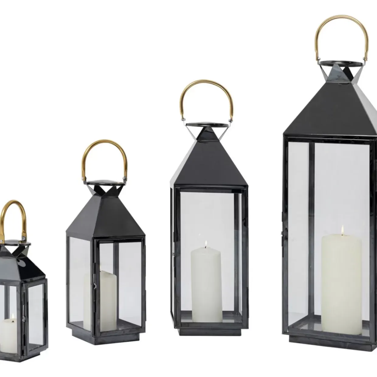 Laterne Giardino Schwarz Gold (4/Set)