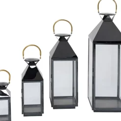 Laterne Giardino Schwarz Gold (4/Set)