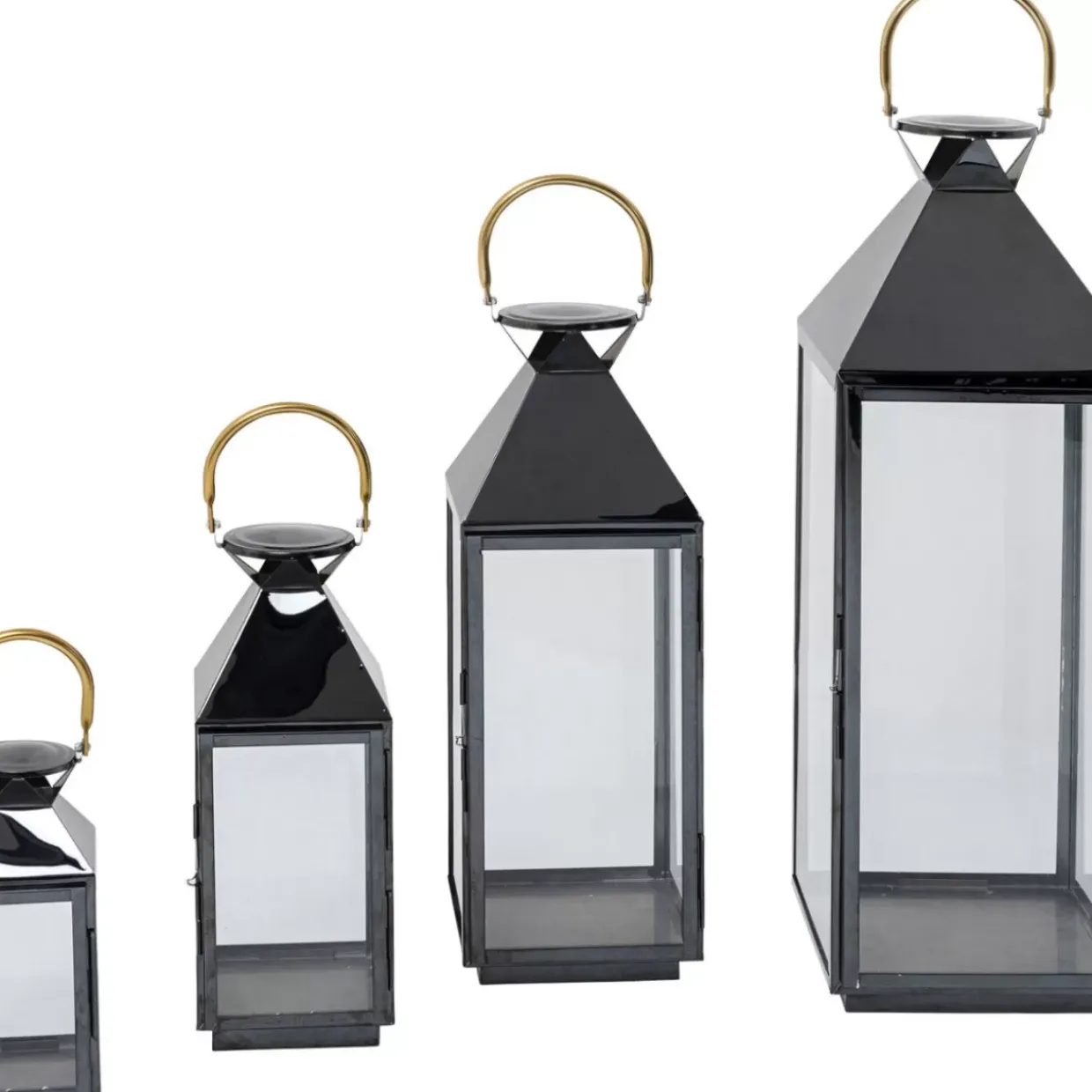 Laterne Giardino Schwarz Gold (4/Set)