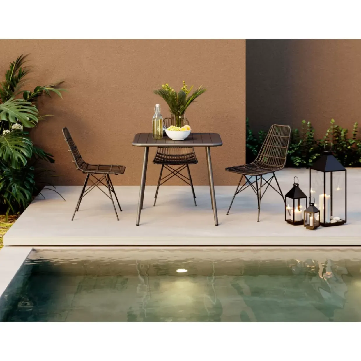 Laterne Giardino Schwarz Gold (4/Set)