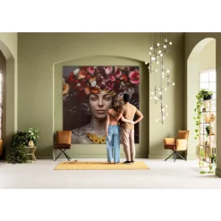 Leinwandbild Flower Art Lady 200X200Cm