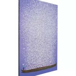 Leinwandbild Flower Boat Lila Weis 120X160Cm