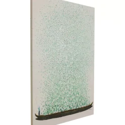 Leinwandbild Flower Boat Beige Grun 120X160Cm