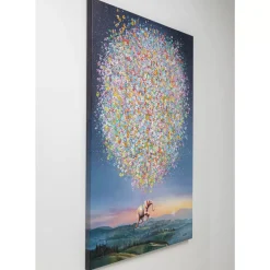 Leinwandbild Flying Elephant At Night 120X160Cm