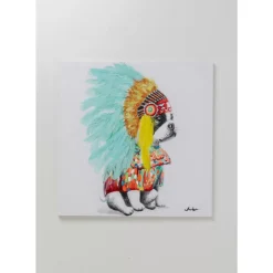 Leinwandbild Headdress Dog 80X80Cm