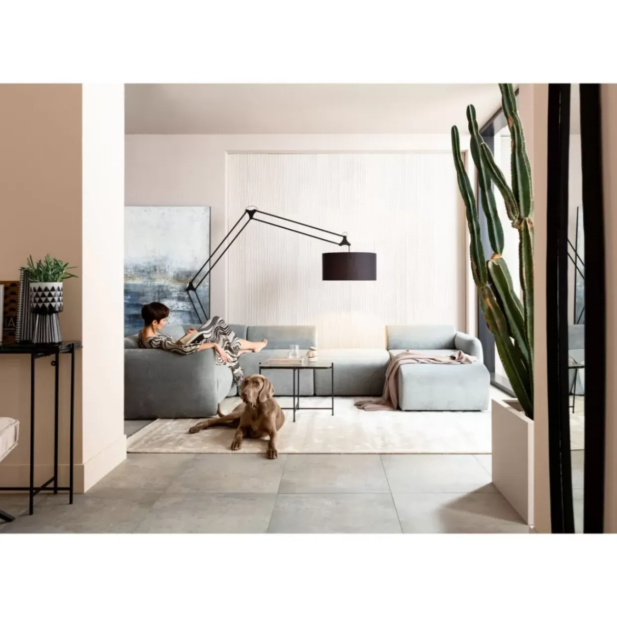 Lucca Ottomane Elements Grau Rechts 90Cm