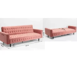 Schlafsofa Milchbar Rose 219Cm