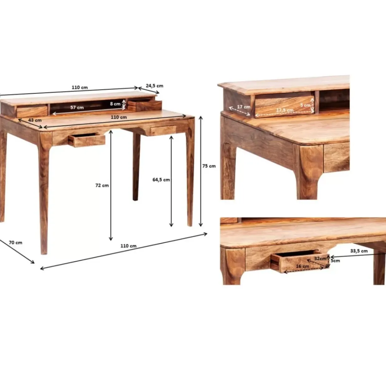 Schreibtisch Brooklyn Nature 110X70Cm