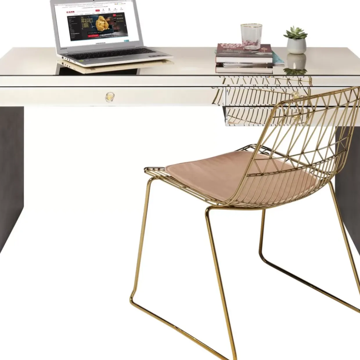 Schreibtisch Luxury Champagne 140X60Cm