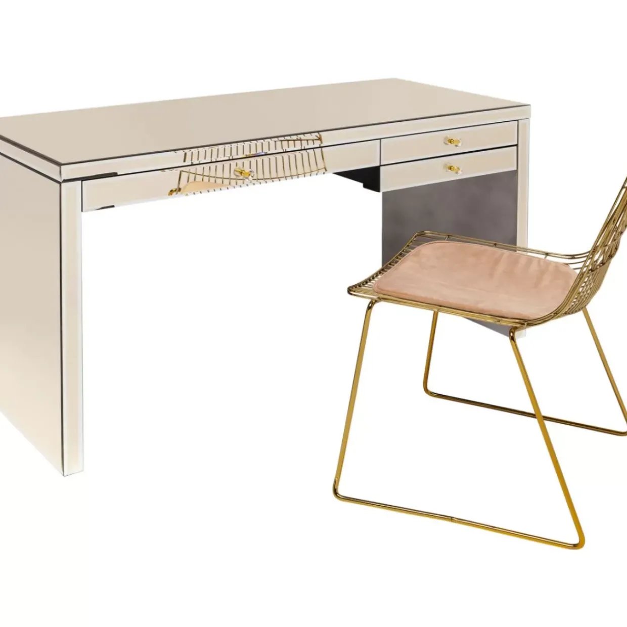 Schreibtisch Luxury Champagne 140X60Cm