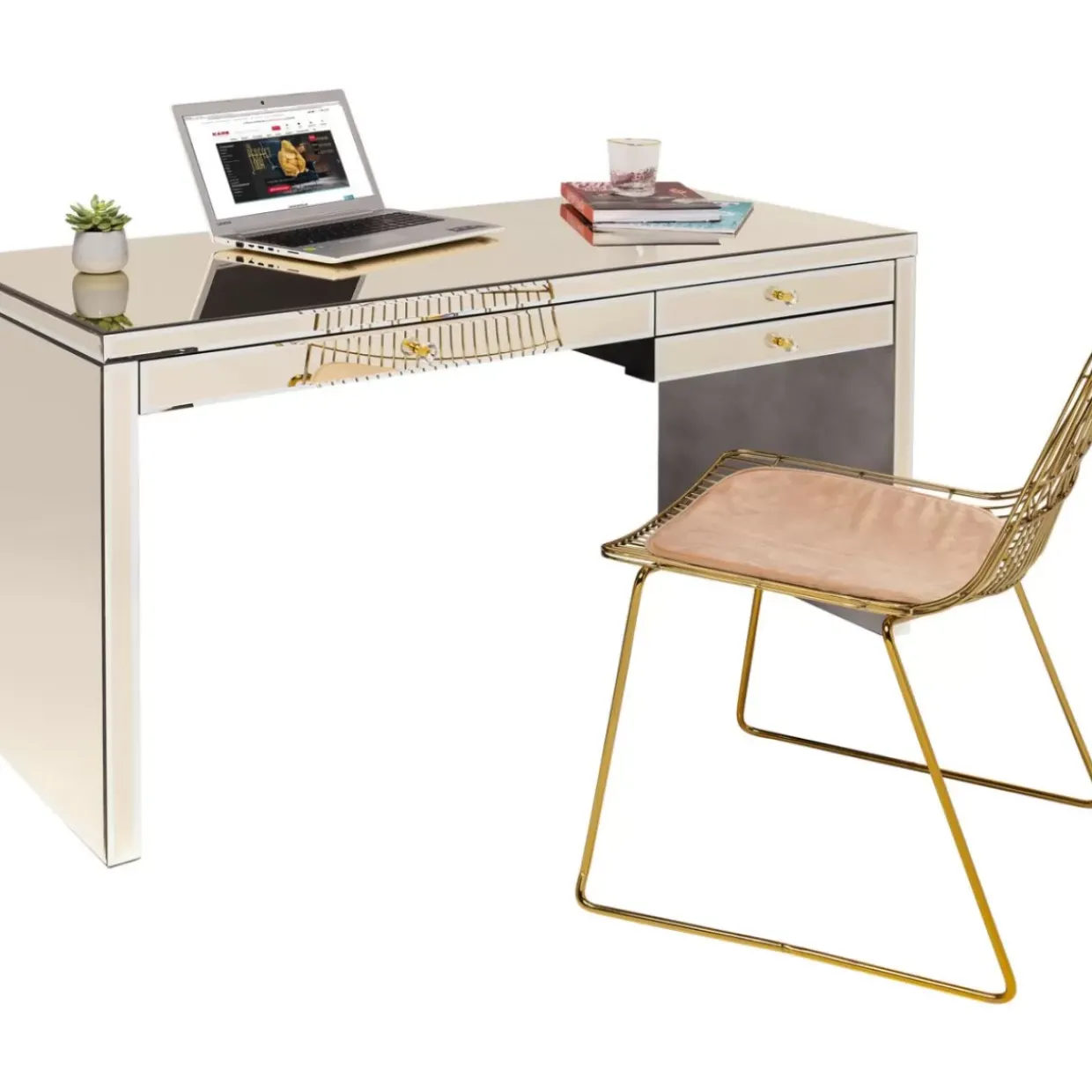 Schreibtisch Luxury Champagne 140X60Cm