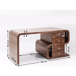 Schreibtisch Soft Snake Walnut 150X70Cm