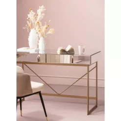 Schreibtisch Soran Gold 120X50Cm