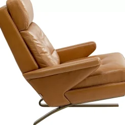 Sessel Mit Hocker Breno Braun