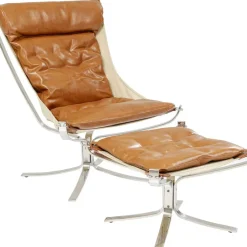 Sessel Mit Hocker Washington Braun