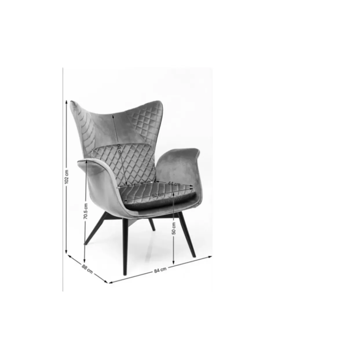 Sessel Tudor Velvet Schwarz