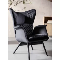 Sessel Tudor Velvet Schwarz
