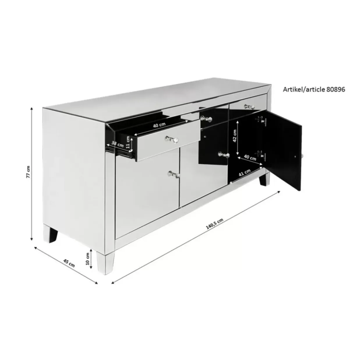 Sideboard Luxury Push Weiss