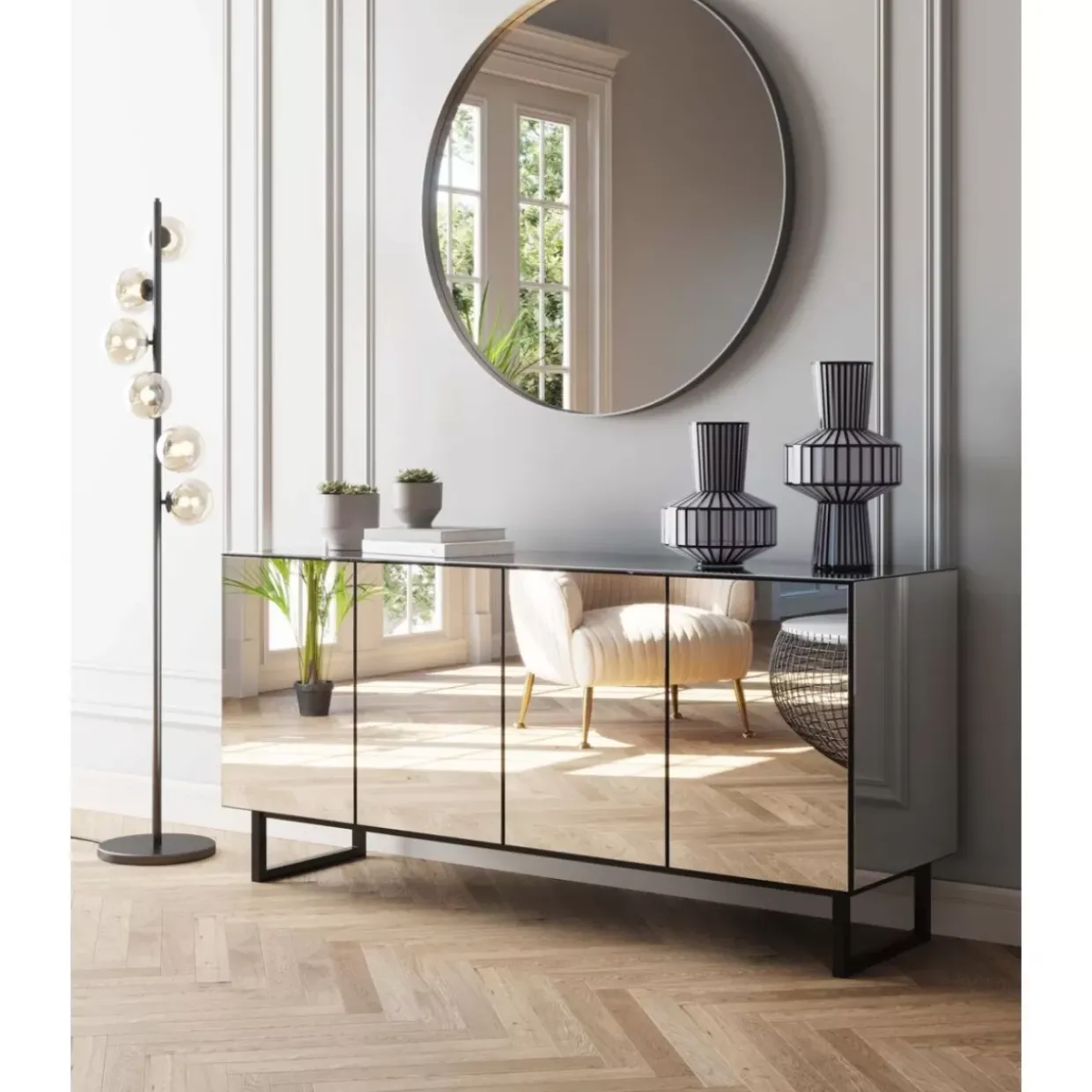 Sideboard Soran Schwarz 160X45Cm