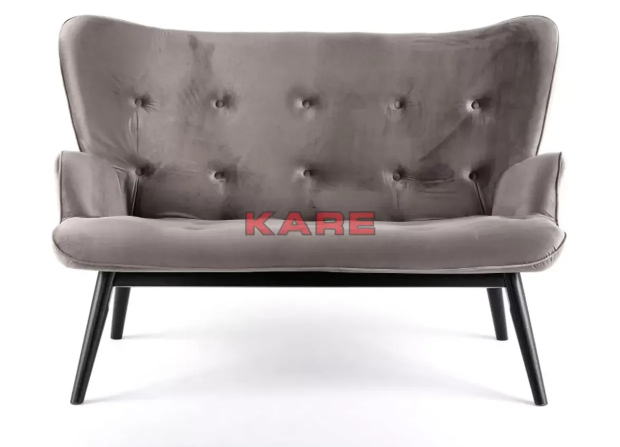 Sofa Black Vicky 2-Sitzer Velvet Grau