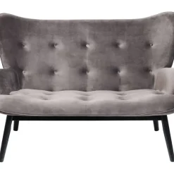 Sofa Black Vicky 2-Sitzer Velvet Grau